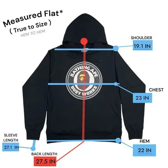 BAPE Busy Works Hoodie - Size XL